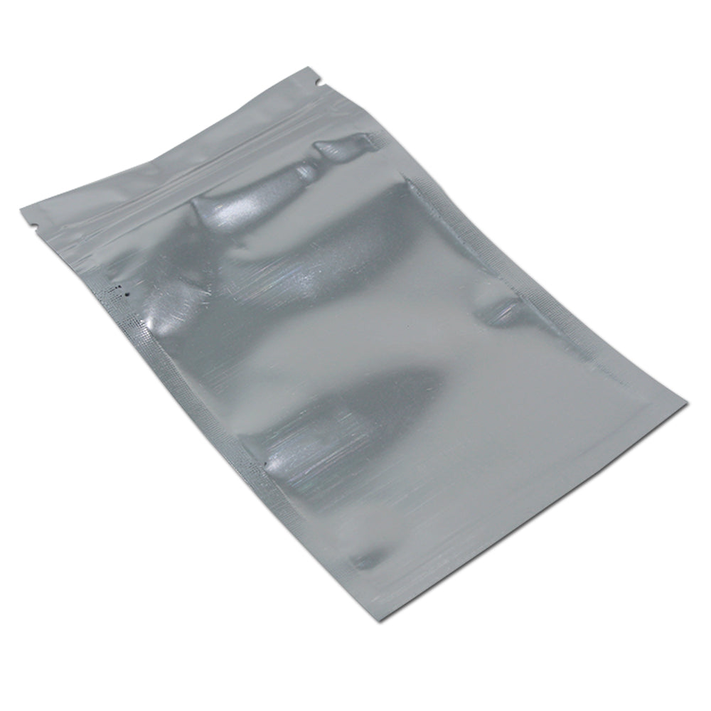 PABCK 100 Pack - Various Size Clear Silver Reclosable Mylar Zip Lock B