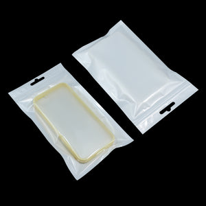 Wholesale White / Clear Phone Case Plastic Retail Packaging Bag For Cell Phone Case Retail Package For Mobile Phone Zip Lock Pouches Self Seal Zipper Pack With Hang Hole