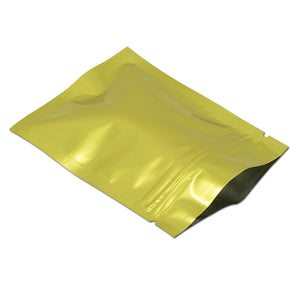 PABCK 100Pcs Multi Colors Resealable 3.54mil Mylar Flat Ziplock Sample Bag Aluminum Foil Heat Seal Pouch Bulk Food Storage Coffee Tea Candy Foil Smell Proof Durable Notch 3"x4"(2.5"x2.7" inner size)