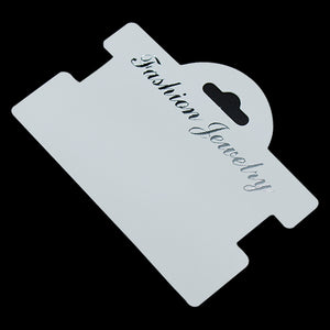 50pcs/set White Necklace Display Cards For Jewelry Packaging & Storage  (including Hang Hole And Bags)