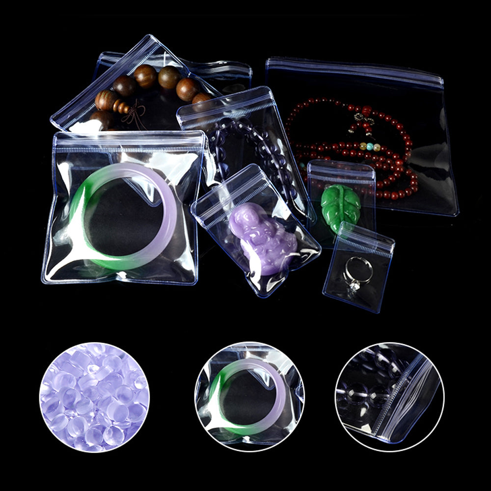 PandaHall Elite 50pcsTransparent PVC Zipper Bags Anti-Oxidation Zipper Top  Ziplock Package Bag Clear Poly Seal Packaging Pouch for Jewelry Jade  Earring Bracelet Rings Storage, 3.9x5.9 inch 