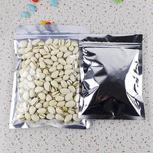 Load image into Gallery viewer, PABCK 100 Pack - Various Size Clear Silver Reclosable Mylar Zip Lock Bags Aluminum Foil Packaging Plastic Valve Zipper Pouches Bulk Food Storage Coffee Candy Foil Grip Seal Wrap